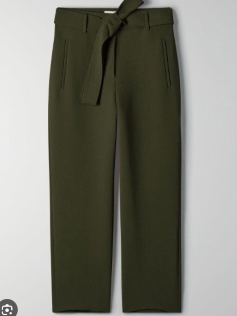 Like New! WILFRED Tie-Front Pant High Waisted, Belted Pants Tuscan Olive 12